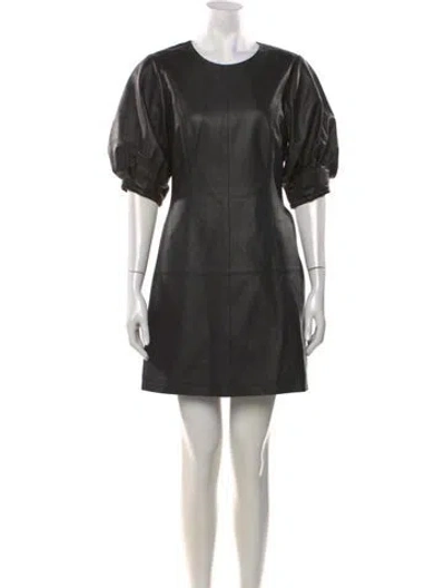 Pre-owned Jason Wu Leather Mini Dress In Black