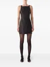 Jason Wu Sleeveless Square-neck Leather Mini Dress In Black