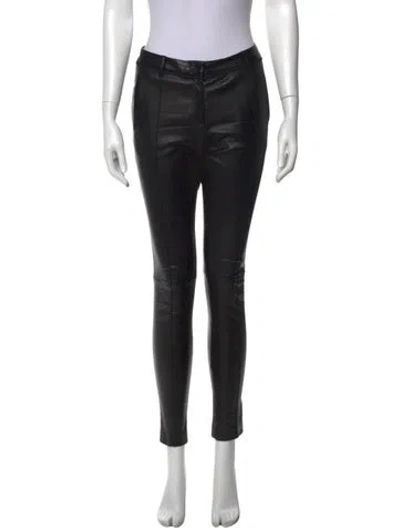 Pre-owned Jason Wu Leather Skinny Leg Pants In Black
