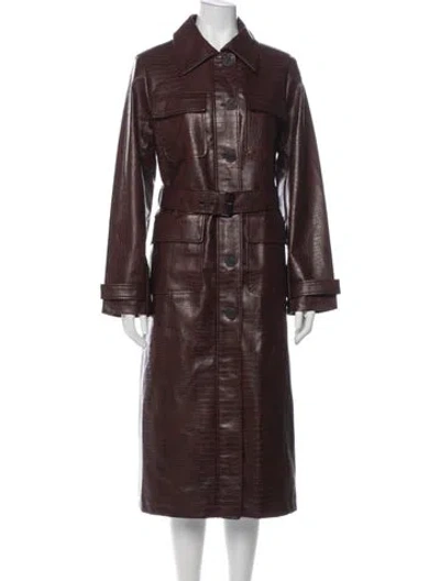 Pre-owned Jason Wu Leather Trench Coat W/ Tags In Brown
