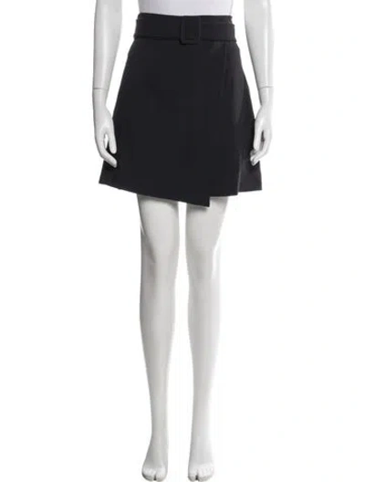 Pre-owned Jason Wu Leather Trim Embellishment Mini Skirt In Black