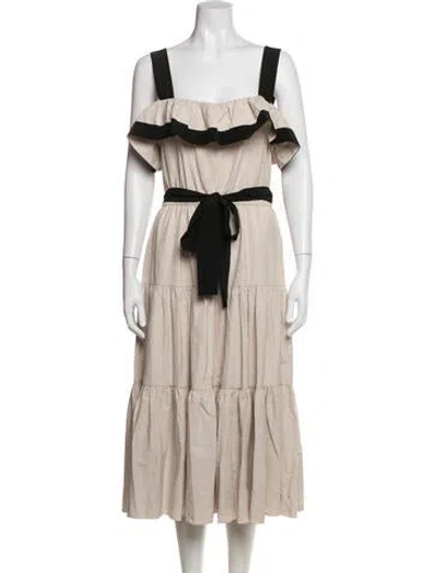 Pre-owned Jason Wu Linen Midi Length Dress In Multicolor