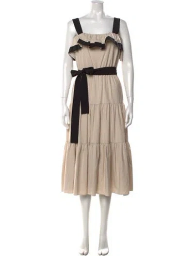 Pre-owned Jason Wu Linen Midi Length Dress In Neutral