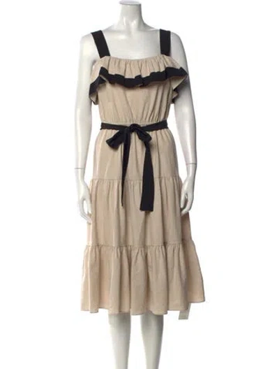 Pre-owned Jason Wu Linen Midi Length Dress In Neutral