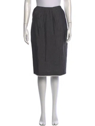 Pre-owned Jason Wu Linen Midi Length Skirt In Gray