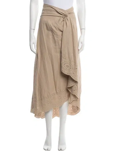 Pre-owned Jason Wu Linen Midi Length Skirt In Neutrals