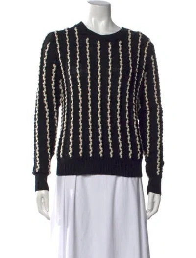 Pre-owned Jason Wu Linen Striped Sweater In Black