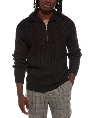 Jason Wu Lis Quarter Zip Mock Neck Sweater In Black