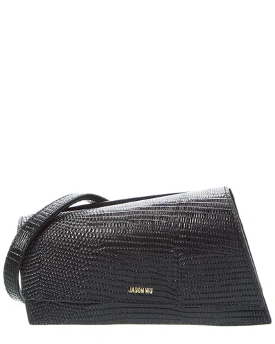 Jason Wu Lizard-embossed Leather Shoulder Bag In Black