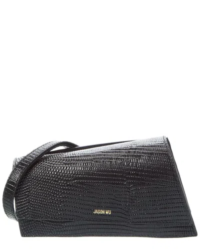 Jason Wu Lizard-embossed Leather Shoulder Bag In Black