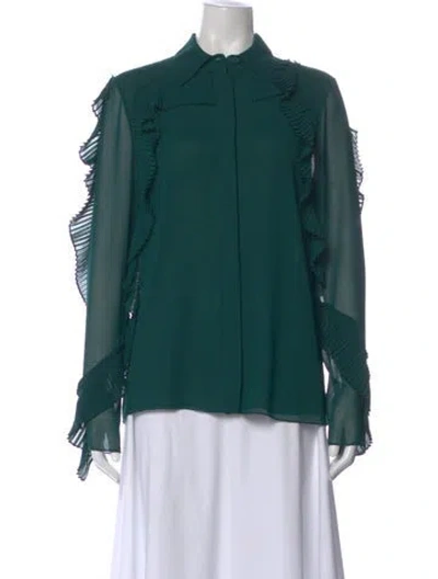 Pre-owned Jason Wu Long Sleeve Blouse In Green