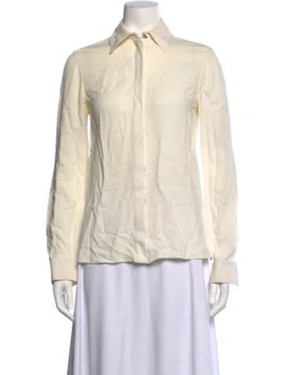 Pre-owned Jason Wu Long Sleeve Blouse In White