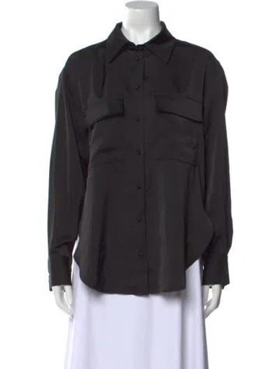 Pre-owned Jason Wu Long Sleeve Button-up Top In Black