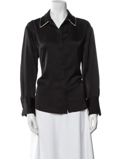 Pre-owned Jason Wu Long Sleeve Button-up Top In Black