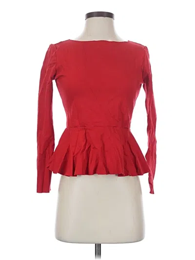 Pre-owned Jason Wu Long Sleeve Top Red Boatneck Tops