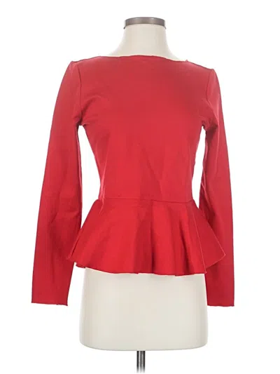 Jason Wu Long Sleeve Top Red Boatneck Tops In Multi