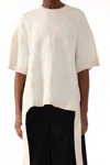 Jason Wu Looped Fringe Jacquard Tshirt Sweater With Artwork In Neutral