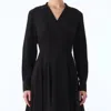 Jason Wu Handkerchief Silk Midi Wrap Shirtdress In Black