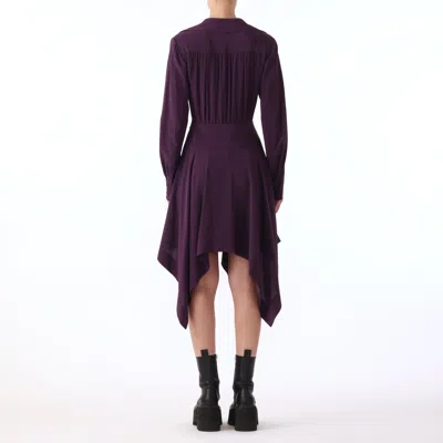 Jason Wu L/s Silk Crepe De Chine Handkercheif Hem Dress In Black