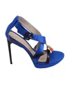 Jason Wu Marisa Crystal Embellished Platform Sandals In Blue Satin In Blue