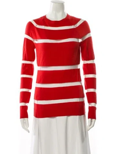 Pre-owned Jason Wu Merino Wool Striped Top In Orange
