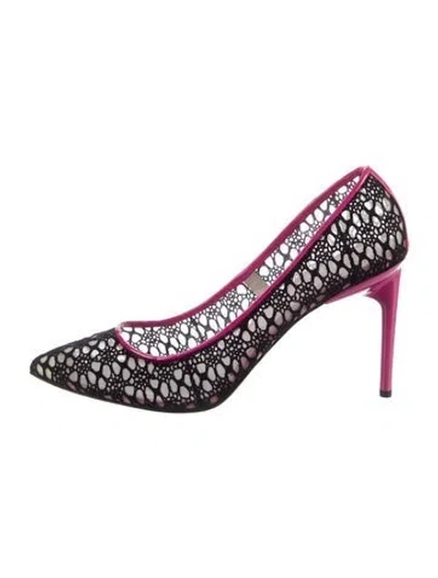Pre-owned Jason Wu Mesh Lace Pattern Pumps In Black