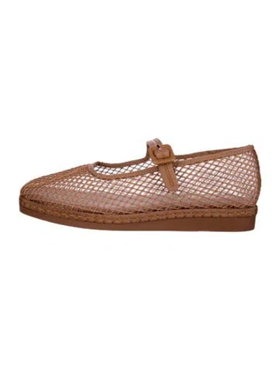 Pre-owned Jason Wu Mesh Mary Jane Flats In Brown