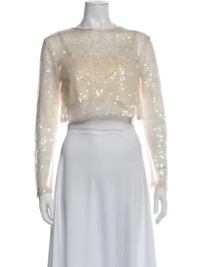 Pre-owned Jason Wu Mesh Patterned Crop Top In Neutral