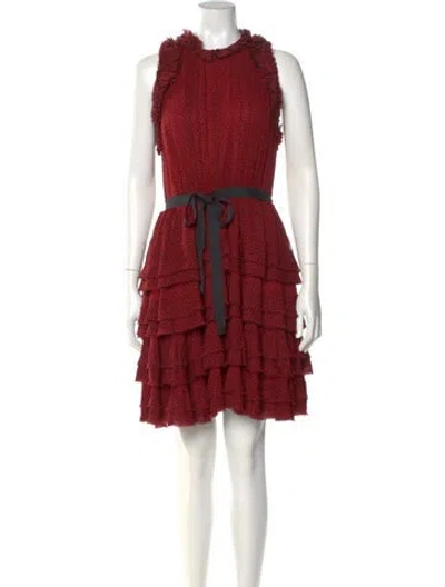 Pre-owned Jason Wu Mock Neck Knee-length Dress In Red
