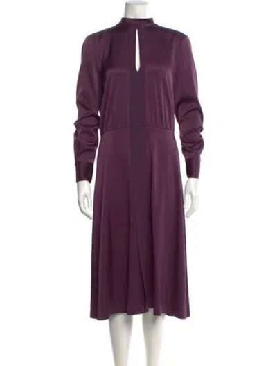 Pre-owned Jason Wu Mock Neck Midi Length Dress In Purple