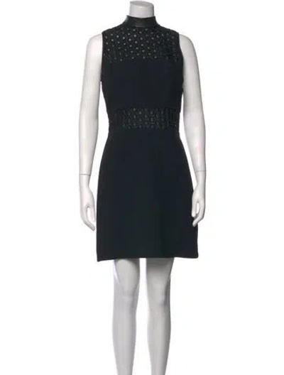 Pre-owned Jason Wu Mock Neck Mini Dress In Black