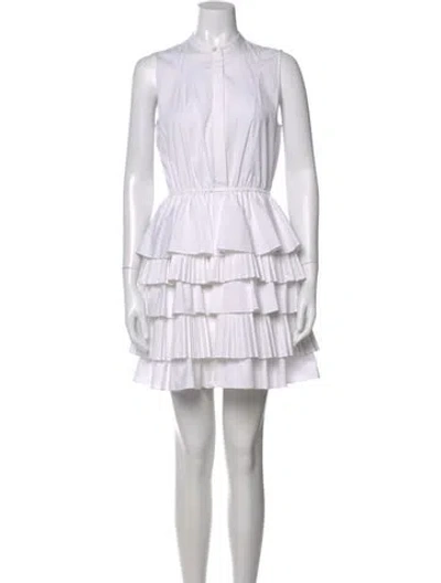 Pre-owned Jason Wu Mock Neck Mini Dress In White