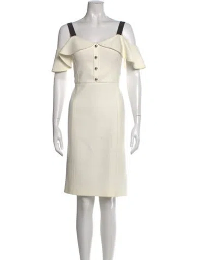 Pre-owned Jason Wu Off-the-shoulder Knee-length Dress In Neutral