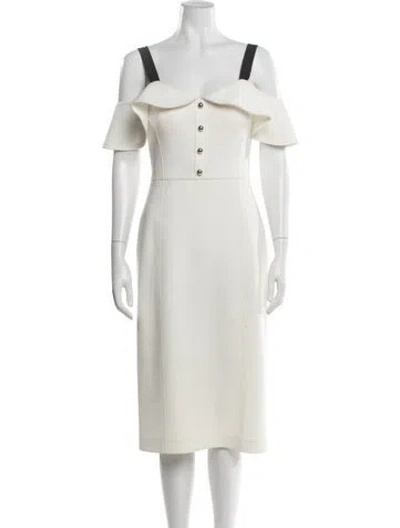 Pre-owned Jason Wu Off-the-shoulder Knee-length Dress In Neutrals