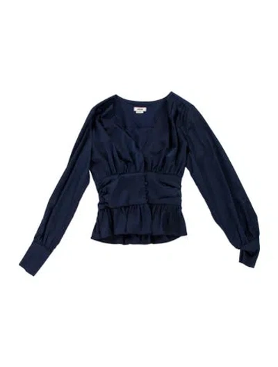 Pre-owned Jason Wu Off-the-shoulder Long Sleeve Blouse W/ Tags In Blue