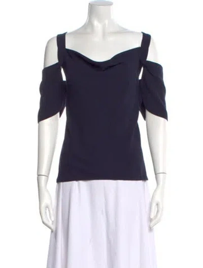 Pre-owned Jason Wu Off-the-shoulder Short Sleeve Top In Blue