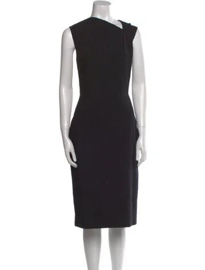 Pre-owned Jason Wu One-shoulder Midi Length Dress In Black