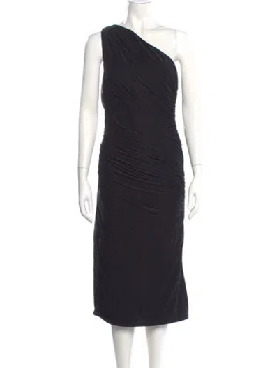 Pre-owned Jason Wu One-shoulder Midi Length Dress In Black