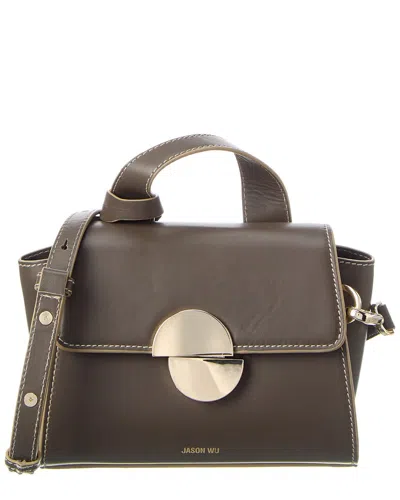 Jason Wu Orbit Leather Satchel Crossbody, Green In Grey