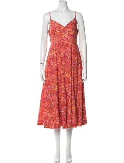 Pre-owned Jason Wu Paisley Print Midi Length Dress W/ Tags In Red