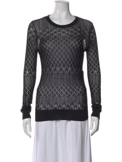 Pre-owned Jason Wu Patterned Crew Neck Sweater In Black