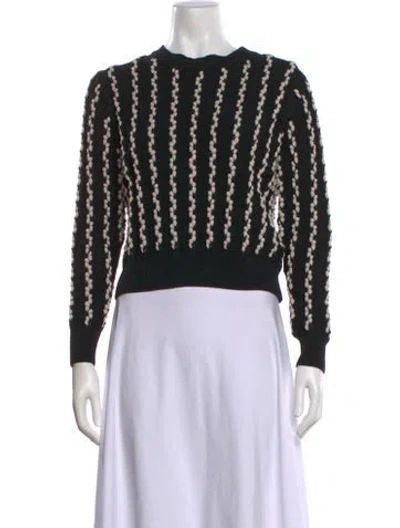 Pre-owned Jason Wu Patterned Crew Neck Sweater In Black