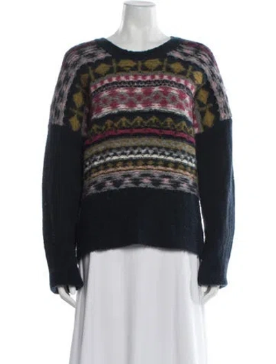 Pre-owned Jason Wu Patterned Crew Neck Sweater In Blue