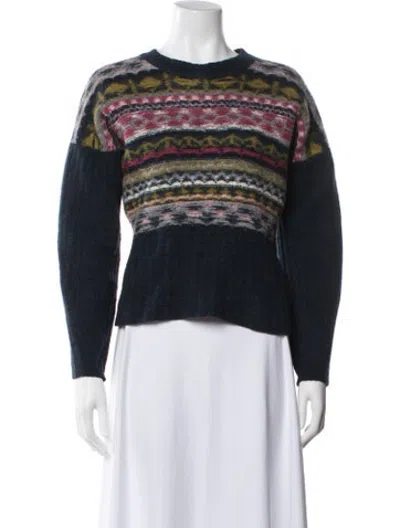 Pre-owned Jason Wu Patterned Crew Neck Sweater In Blue