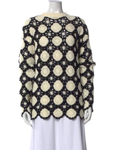 Pre-owned Jason Wu Patterned Crew Neck Sweater W/ Tags In Black