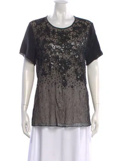 Pre-owned Jason Wu Patterned Crew Neck Top In Black