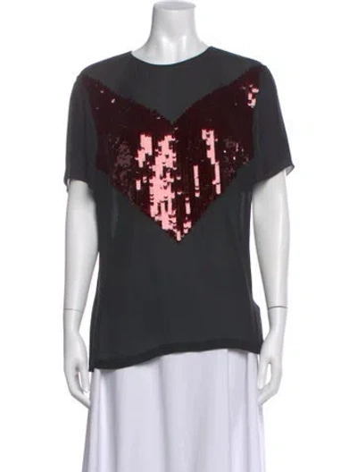 Pre-owned Jason Wu Patterned Crew Neck Top In Black