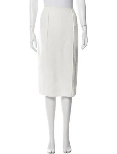 Pre-owned Jason Wu Patterned Midi Length Skirt W/ Tags In White