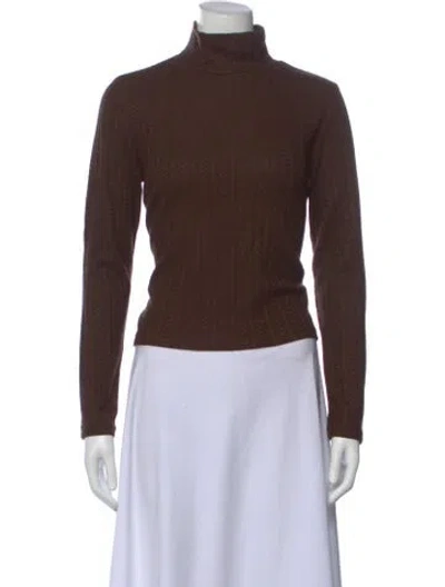 Pre-owned Jason Wu Patterned Turtleneck Top In Brown