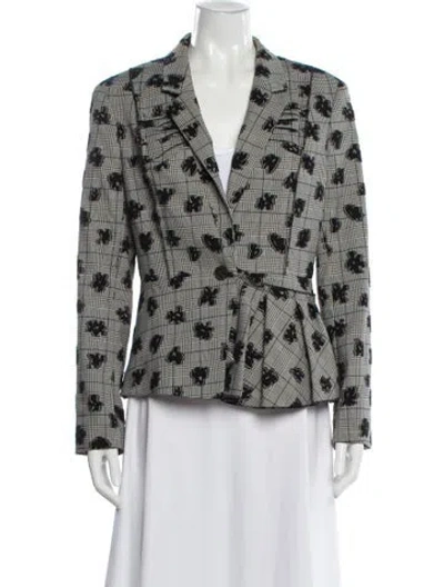 Pre-owned Jason Wu Plaid Print Blazer In Black